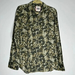 Vintage Red Camouflage Print Shirt